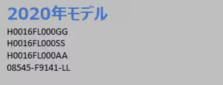 2020年モデルカーナビ
